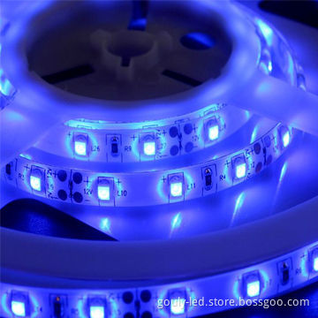 Yellow flexible LED strip for backlight decoration, with white PCB boardNew